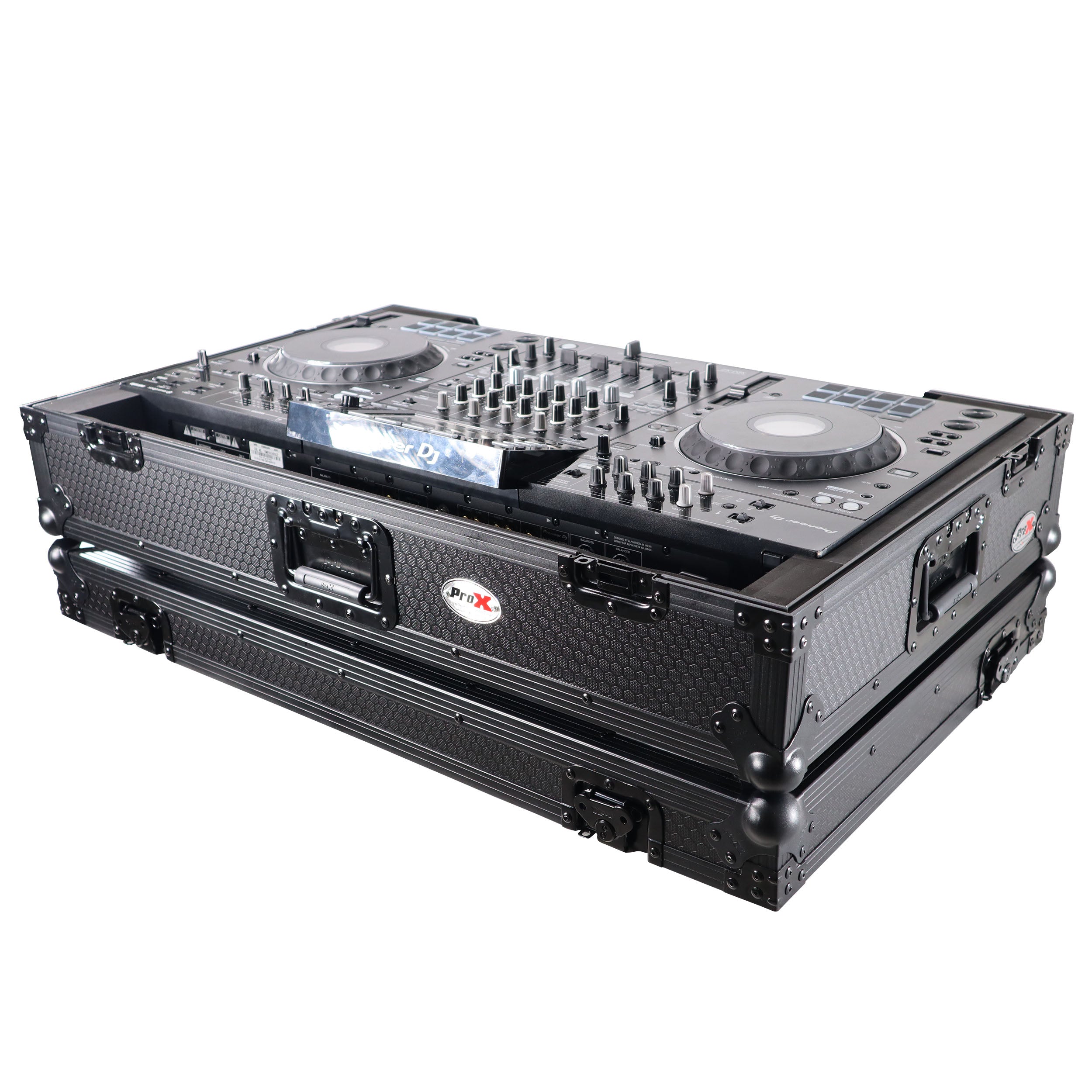 ProX XS-XDJXZ-WBL XDJ-XZ Flight Case w/ Wheels & 1U Rack Black/Black