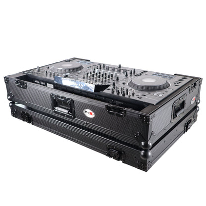 ProX XS-XDJXZ-WBL XDJ-XZ Flight Case w/ Wheels & 1U Rack Black/Black