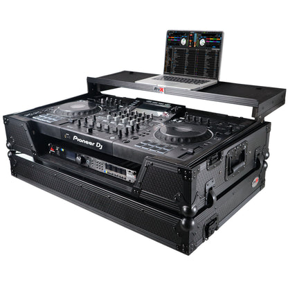 ProX XS-XDJXZ-WLTBL XDJ-XZ Flight Case w/ Wheels, Laptop Shelf & 1U Rack Black/Black