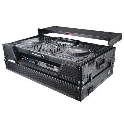 ProX XS-XDJXZ-WLTBL XDJ-XZ Flight Case w/ Wheels, Laptop Shelf & 1U Rack Black/Black