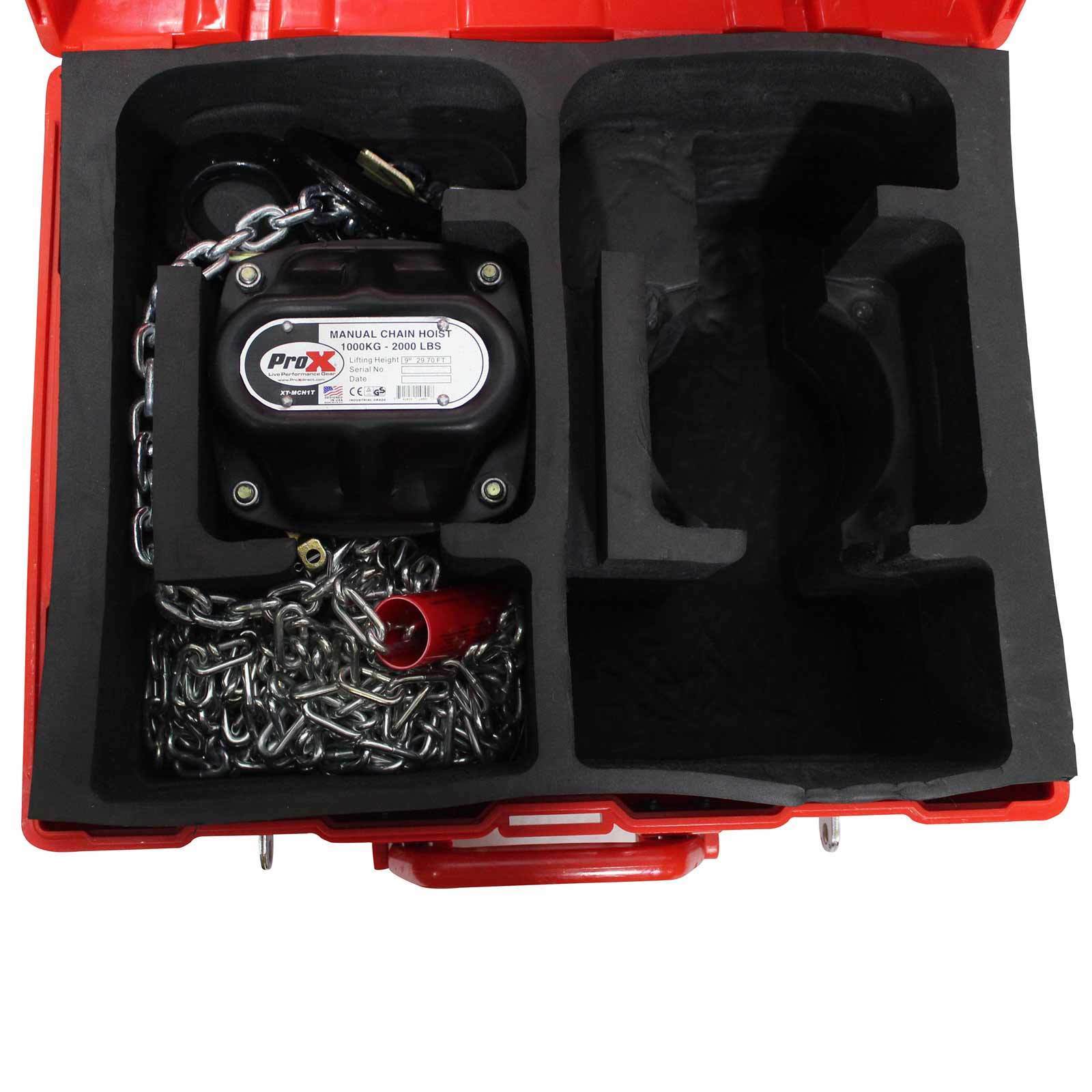 ProX XT-MCH1TX2-30FT Set of 2 1 ton Manual Chain Hoists w 30' Chains & Case
