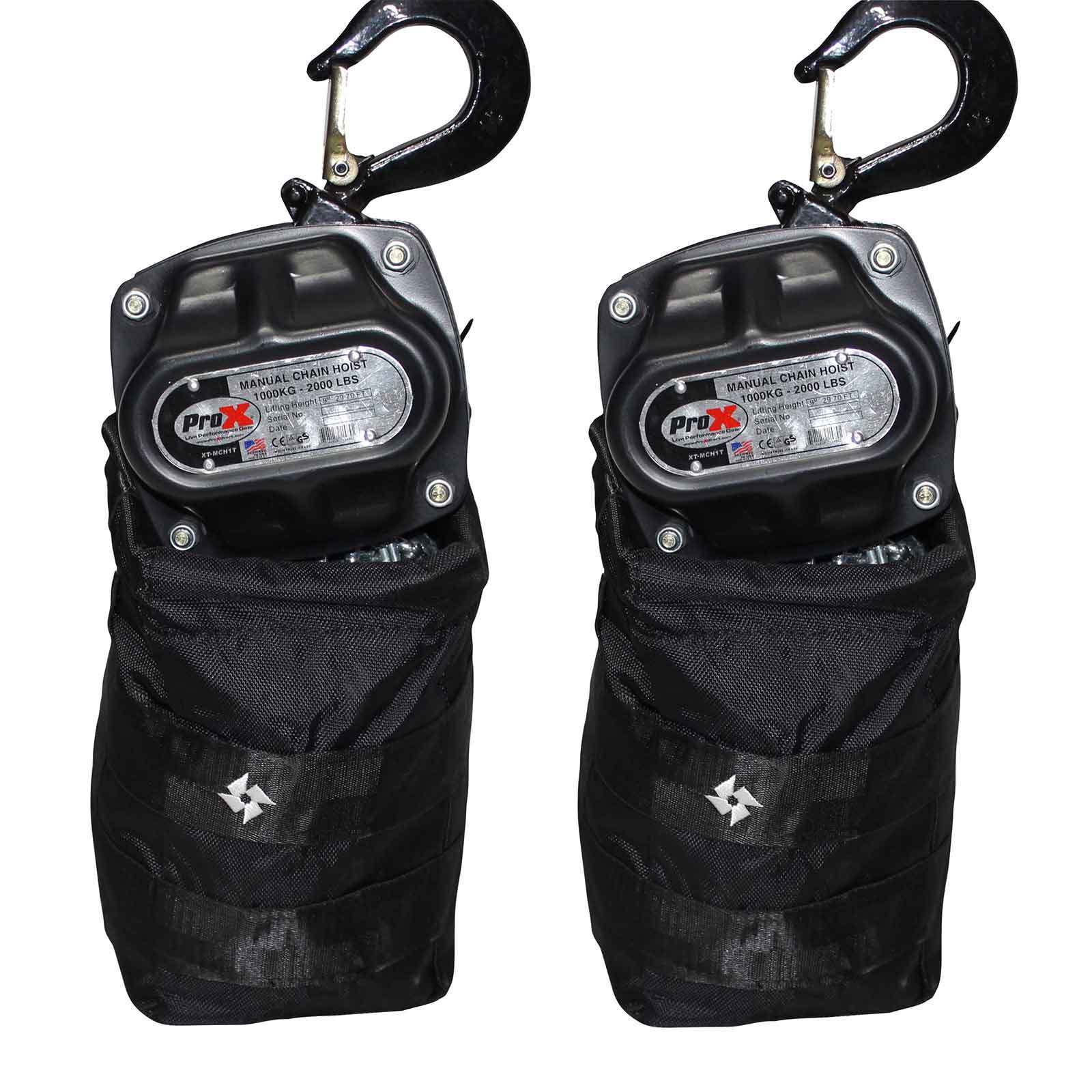 ProX XT-MCH1TX2-30FT Set of 2 1 ton Manual Chain Hoists w 30' Chains & Case