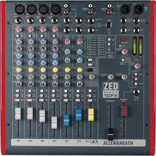 Allen & Heath ZED60-10FX Small Format Live Mixer with Stereo Interface