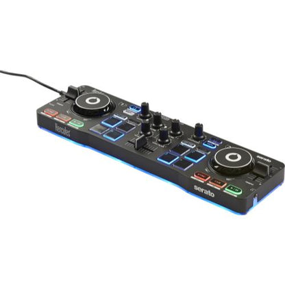 Hercules DJ Control Starlight Compact Controller w/ Built-in Serato Soundcard (B-Stock)