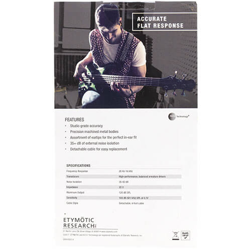 Etymotic ER3XR Extended Response Earphone