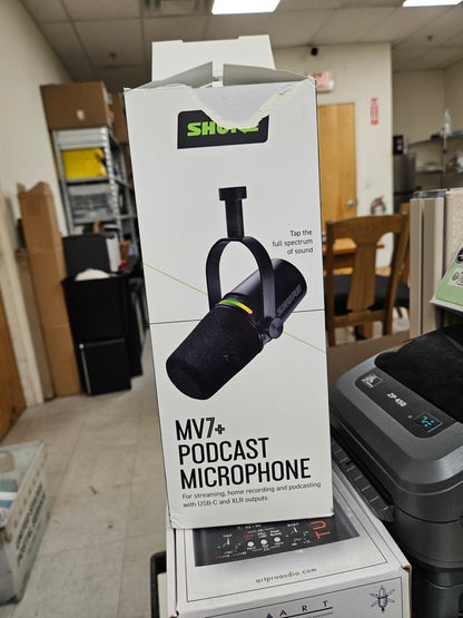 Shure MV7+ XLR/USB-C Dynamic Podcasting Microphone (Black) - Used