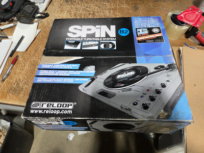 Reloop SPiN Portable Turntable System with Scratch Vinyl (B-Stock)
