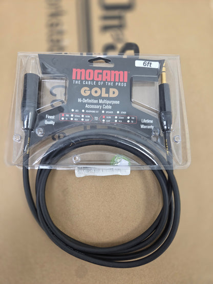 Mogami GOLD-TRSXLRM-06 Gold 1/4 TRS Male to XLR Male Balanced 6' Patch Cable - Used